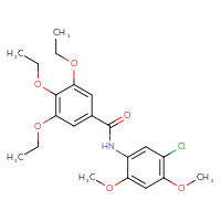 Chemical structure of N-(5-chloro-2,4-dimethoxyphenyl)-3,4,5-triethoxybenzamide - CSSB00047023797
