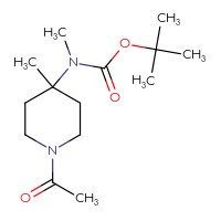 Chemical structure of tert-butyl N-(1-acetyl-4-methylpiperidin-4-yl)-N-methylcarbamate - CSSB00114224177