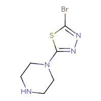 Chemical structure of 1-(5-bromo-1,3,4-thiadiazol-2-yl)piperazine - CSSB00012112551