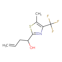 Chemical structure of 1-[5-methyl-4-(trifluoromethyl)-1,3-thiazol-2-yl]but-3-en-1-ol - CSSB02518847203