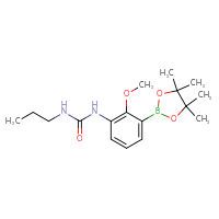 Chemical structure of 1-[2-methoxy-3-(4,4,5,5-tetramethyl-1,3,2-dioxaborolan-2-yl)phenyl]-3-propylurea - CSSB20634225052