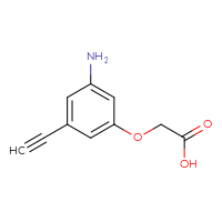 Chemical structure of 2-(3-amino-5-ethynylphenoxy)acetic acid - CSSB09895118397