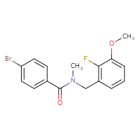 Chemical structure of 4-bromo-N-[(2-fluoro-3-methoxyphenyl)methyl]-N-methylbenzamide - CSSB07935777855