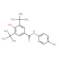 Chemical structure of N-(4-aminophenyl)-3,5-di-tert-butyl-4-hydroxybenzene-1-carbothioamide - CSSB06633774810