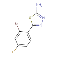 Chemical structure of 5-(2-bromo-4-fluorophenyl)-1,3,4-thiadiazol-2-amine - CSSB00011230165