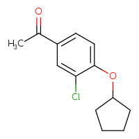 Chemical structure of 1-[3-chloro-4-(cyclopentyloxy)phenyl]ethan-1-one - CSSB00011772392