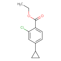 Chemical structure of ethyl 2-chloro-4-cyclopropylbenzoate - CSSB03554934574