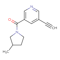 Chemical structure of 3-ethynyl-5-(3-methylpyrrolidine-1-carbonyl)pyridine - CSSB01992662361