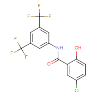 Chemical structure of N-[3,5-bis(trifluoromethyl)phenyl]-5-chloro-2-hydroxybenzamide - CSSB00020668966