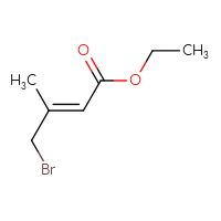 Chemical structure of ethyl (2E)-4-bromo-3-methylbut-2-enoate - CSSB00102524894