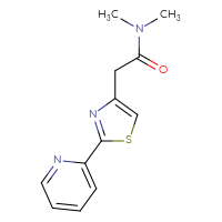 Chemical structure of N,N-dimethyl-2-[2-(pyridin-2-yl)-1,3-thiazol-4-yl]acetamide - CSSB00103391854