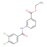 Chemical structure of ethyl 3-(3,4-dichlorobenzamido)benzoate - CSSB00121651750