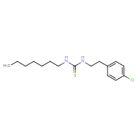 Chemical structure of 1-[2-(4-chlorophenyl)ethyl]-3-heptylthiourea - CSSB21432518476