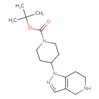 Chemical structure of tert-butyl 4-{1H,4H,5H,6H,7H-pyrazolo[4,3-c]pyridin-1-yl}piperidine-1-carboxylate - CSSB00010935088