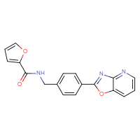 Chemical structure of N-[(4-{[1,3]oxazolo[4,5-b]pyridin-2-yl}phenyl)methyl]furan-2-carboxamide - CSSB00121617586