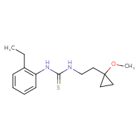 Chemical structure of 1-(2-ethylphenyl)-3-[2-(1-methoxycyclopropyl)ethyl]thiourea - CSSB21432501663