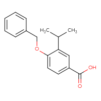 Chemical structure of 4-(benzyloxy)-3-(propan-2-yl)benzoic acid - CSSB03439809856