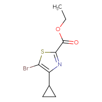 Chemical structure of ethyl 5-bromo-4-cyclopropyl-1,3-thiazole-2-carboxylate - CSSB00134612457