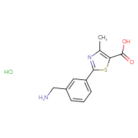 Chemical structure of 2-[3-(aminomethyl)phenyl]-4-methyl-1,3-thiazole-5-carboxylic acid hydrochloride - CSSB00102665310