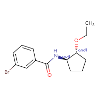 Chemical structure of rac-3-bromo-N-[(1R,2R)-2-ethoxycyclopentyl]benzamide - CSSB21444811640