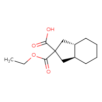 Chemical structure of (3aS,7aS)-2-(ethoxycarbonyl)-octahydro-1H-indene-2-carboxylic acid - CSSB20520755647