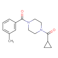 Chemical structure of 1-cyclopropanecarbonyl-4-(3-methylbenzoyl)piperazine - CSSB00103935741