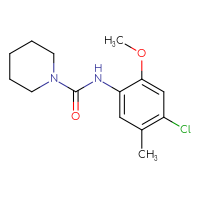 Chemical structure of N-(4-chloro-2-methoxy-5-methylphenyl)piperidine-1-carboxamide - CSSB00038659531