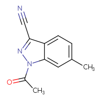 Chemical structure of 1-acetyl-6-methyl-1H-indazole-3-carbonitrile - CSSB00016994123
