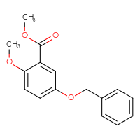 Chemical structure of methyl 5-(benzyloxy)-2-methoxybenzoate - CSSB00010688674
