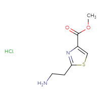 Chemical structure of methyl 2-(2-aminoethyl)-1,3-thiazole-4-carboxylate hydrochloride - CSSB14855342408