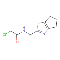 Chemical structure of 2-chloro-N-({4H,5H,6H-cyclopenta[d][1,3]thiazol-2-yl}methyl)acetamide - CSSB00116418145