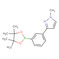 Chemical structure of 1-methyl-3-[3-(4,4,5,5-tetramethyl-1,3,2-dioxaborolan-2-yl)phenyl]-1H-pyrazole - CSSB00010080445