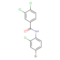 Chemical structure of N-(4-bromo-2-chlorophenyl)-3,4-dichlorobenzamide - CSSB02531765146