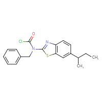 Chemical structure of N-benzyl-N-[6-(butan-2-yl)-1,3-benzothiazol-2-yl]carbamoyl chloride - CSSB21224771996