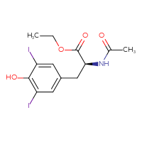 Chemical structure of ethyl (2S)-2-acetamido-3-(4-hydroxy-3,5-diiodophenyl)propanoate - CSSB00016989583