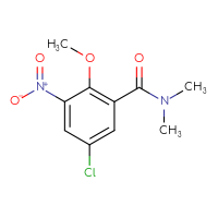 Chemical structure of 5-chloro-2-methoxy-N,N-dimethyl-3-nitrobenzamide - CSSB01432918763