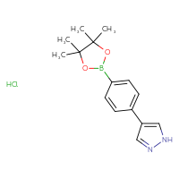 Chemical structure of 4-[4-(4,4,5,5-tetramethyl-1,3,2-dioxaborolan-2-yl)phenyl]-1H-pyrazole hydrochloride - CSSB00102887442