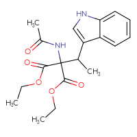 Chemical structure of 1,3-diethyl 2-acetamido-2-[1-(1H-indol-3-yl)ethyl]propanedioate - CSSB00121720992