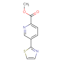 Chemical structure of methyl 5-(1,3-thiazol-2-yl)pyridine-2-carboxylate - CSSB00025707561