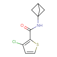 Chemical structure of N-{bicyclo[1.1.1]pentan-1-yl}-3-chlorothiophene-2-carboxamide - CSSB01156966885