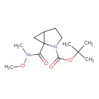 Chemical structure of tert-butyl 1-[methoxy(methyl)carbamoyl]-2-azabicyclo[3.1.0]hexane-2-carboxylate - CSSB00135356868