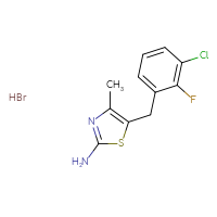 Chemical structure of 5-[(3-chloro-2-fluorophenyl)methyl]-4-methyl-1,3-thiazol-2-amine hydrobromide - CSSB00000721522