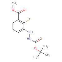 Chemical structure of methyl 3-({[(tert-butoxy)carbonyl]amino}amino)-2-fluorobenzoate - CSSB21331813332