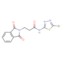 Chemical structure of N-(5-bromo-1,3,4-thiadiazol-2-yl)-3-(1,3-dioxo-2,3-dihydro-1H-isoindol-2-yl)propanamide - CSSB06469171169