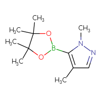 Chemical structure of 1,4-dimethyl-5-(4,4,5,5-tetramethyl-1,3,2-dioxaborolan-2-yl)-1H-pyrazole - CSSB00010063681