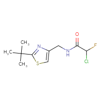 Chemical structure of N-[(2-tert-butyl-1,3-thiazol-4-yl)methyl]-2-chloro-2-fluoroacetamide - CSSB21332050787