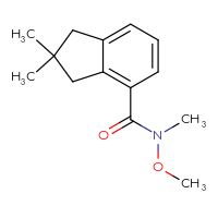 Chemical structure of N-methoxy-N,2,2-trimethyl-2,3-dihydro-1H-indene-4-carboxamide - CSSB07510914632