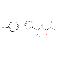 Chemical structure of N-{1-[4-(4-bromophenyl)-1,3-thiazol-2-yl]ethyl}-2-chloro-2-fluoroacetamide - CSSB21332053873