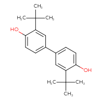 Chemical structure of 3,3'-di-tert-butyl-[1,1'-biphenyl]-4,4'-diol - CSSB21253046693