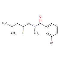 Chemical structure of 3-bromo-N-(2-fluoro-4-methylpentyl)-N-methylbenzamide - CSSB14958425082